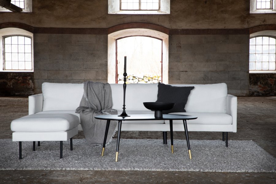 VENTURE DESIGN Zoom 3-seters sofa - beige polyester og sort stl