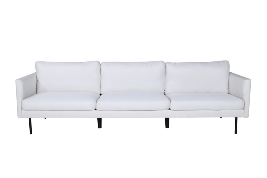 VENTURE DESIGN Zoom 3-seters sofa - beige polyester og sort stl