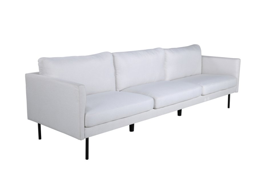 VENTURE DESIGN Zoom 3-seters sofa - beige polyester og sort stl