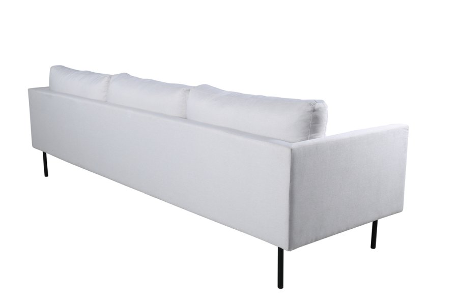 VENTURE DESIGN Zoom 3-seters sofa - beige polyester og sort stl