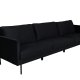 VENTURE DESIGN Zoom 3-seters sofa - svart flyel og sort stl