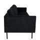 VENTURE DESIGN Zoom 3-seters sofa - svart flyel og sort stl