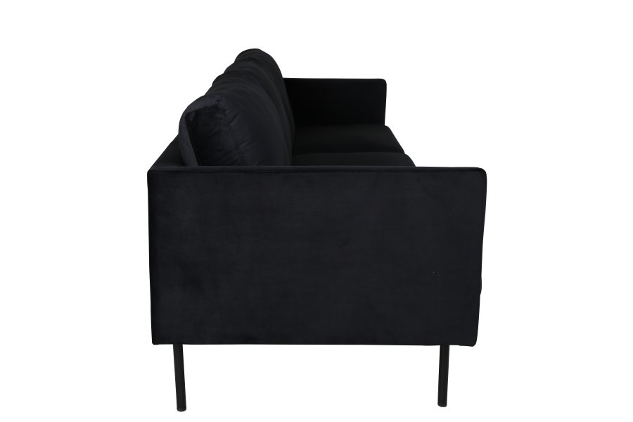 VENTURE DESIGN Zoom 3-seters sofa - svart flyel og sort stl
