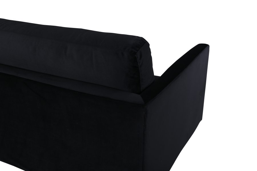 VENTURE DESIGN Zoom 3-seters sofa - svart flyel og sort stl
