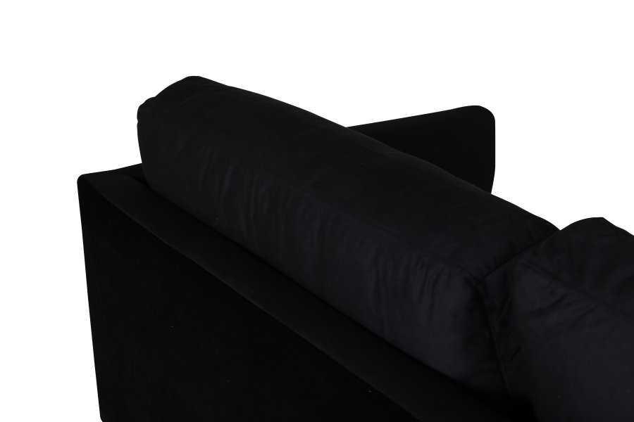 VENTURE DESIGN Zoom 3-seters sofa - svart flyel og sort stl