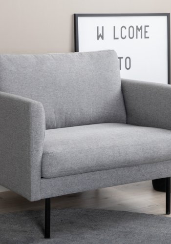 VENTURE DESIGN Zoom lenestol - gr polyester og sort stl