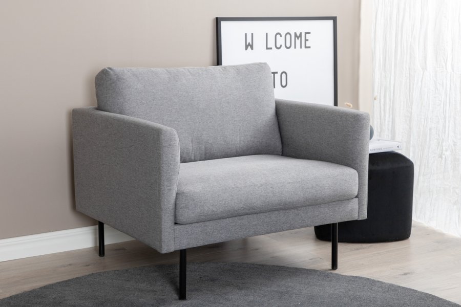 VENTURE DESIGN Zoom lenestol - gr polyester og sort stl