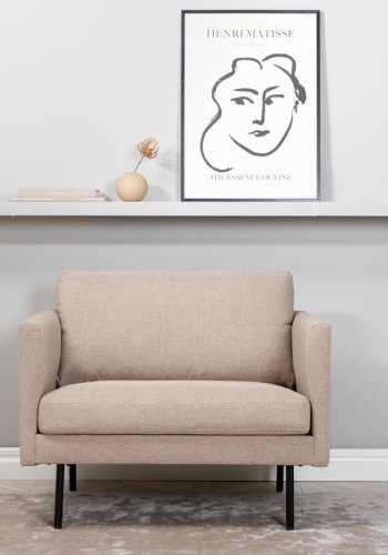 VENTURE DESIGN Zoom lenestol - brun polyester og sort stl