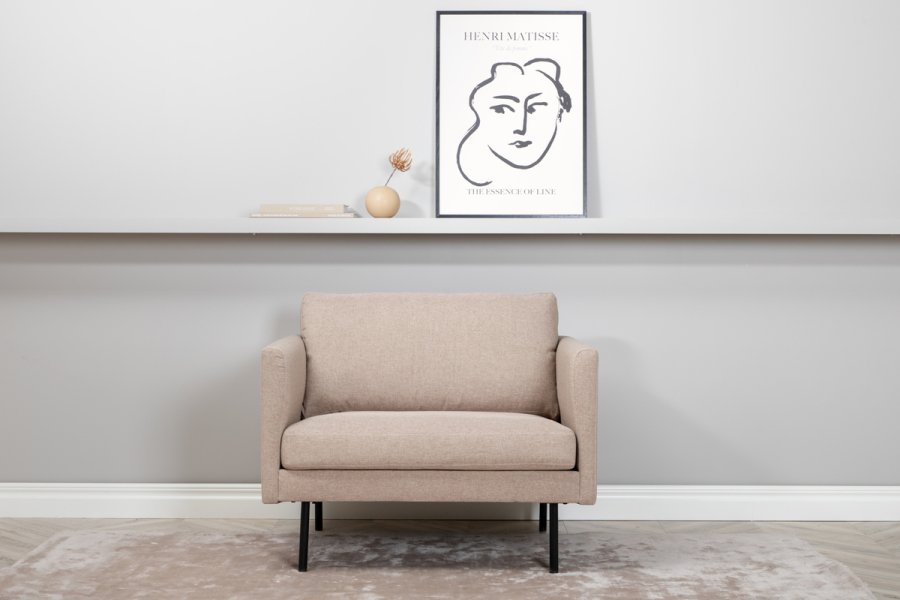 VENTURE DESIGN Zoom lenestol - brun polyester og sort stl