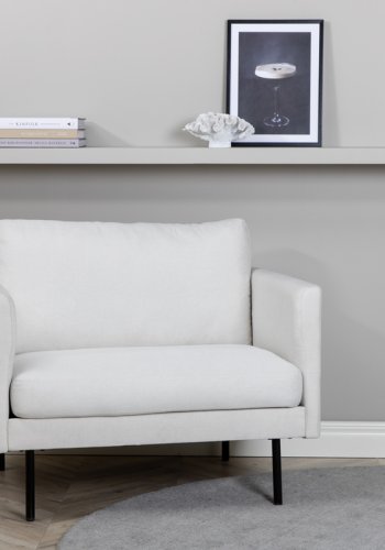 VENTURE DESIGN Zoom lenestol - beige polyester og sort stl