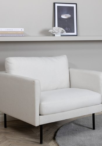 VENTURE DESIGN Zoom lenestol - beige polyester og sort stl