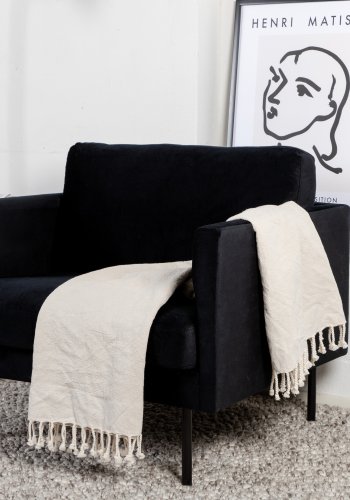 VENTURE DESIGN Zoom lenestol - svart flyel og sort stl