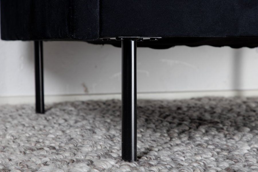 VENTURE DESIGN Zoom lenestol - svart flyel og sort stl