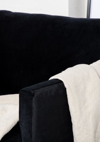 VENTURE DESIGN Zoom lenestol - svart flyel og sort stl