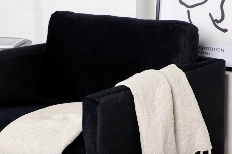 VENTURE DESIGN Zoom lenestol - svart flyel og sort stl