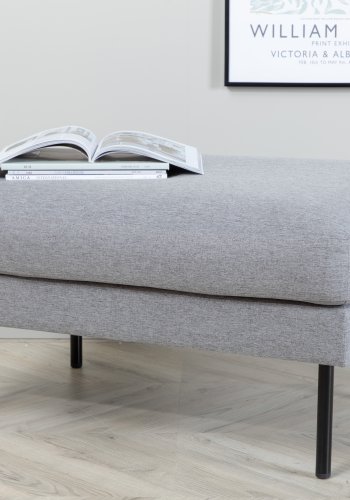 VENTURE DESIGN Zoompuff, rektangulr - gr polyester og svart stl (85x64)