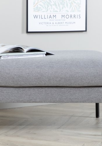 VENTURE DESIGN Zoompuff, rektangulr - gr polyester og svart stl (85x64)