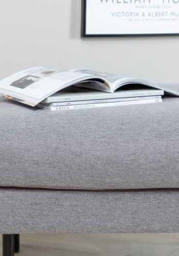 VENTURE DESIGN Zoompuff, rektangulr - gr polyester og svart stl (85x64)