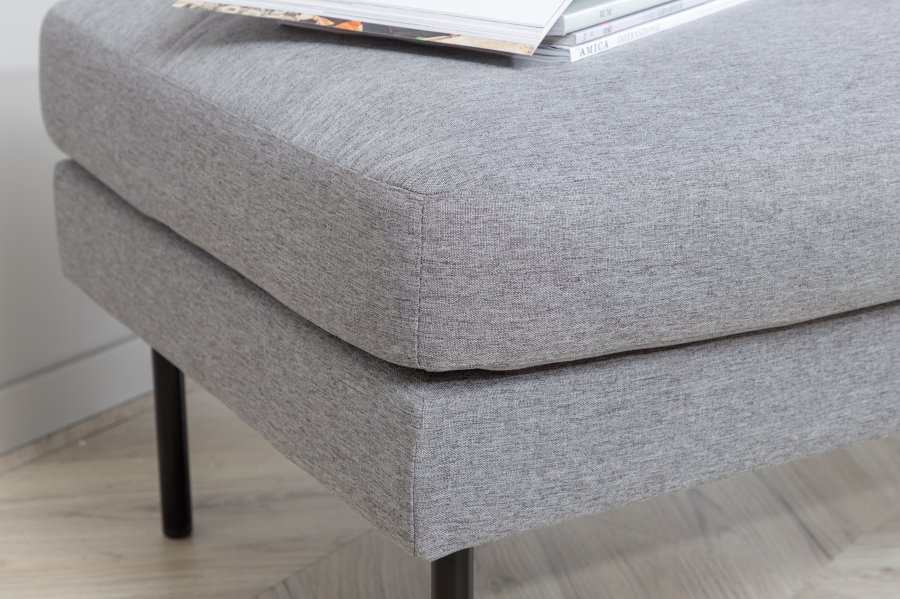 VENTURE DESIGN Zoompuff, rektangulr - gr polyester og svart stl (85x64)