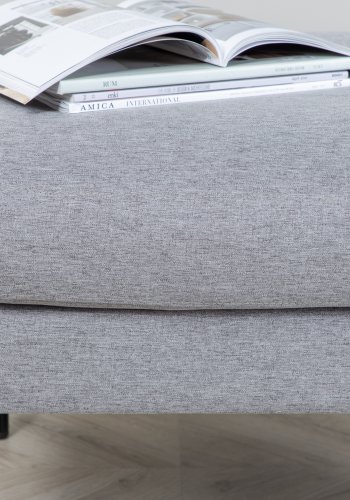 VENTURE DESIGN Zoompuff, rektangulr - gr polyester og svart stl (85x64)