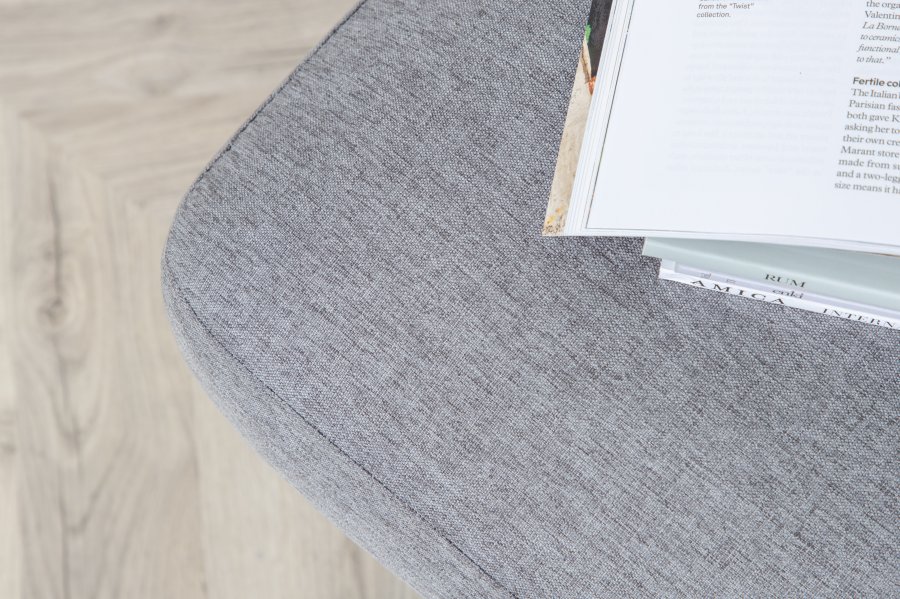 VENTURE DESIGN Zoompuff, rektangulr - gr polyester og svart stl (85x64)