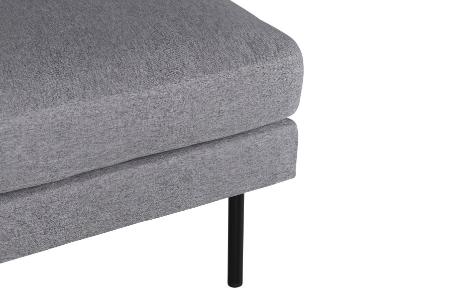 VENTURE DESIGN Zoompuff, rektangulr - gr polyester og svart stl (85x64)