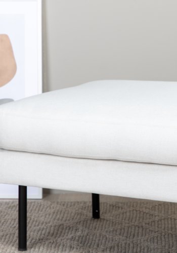 VENTURE DESIGN Zoompuff, rektangulr - beige polyester og svart stl (85x64)