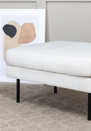 VENTURE DESIGN Zoompuff, rektangulr - beige polyester og svart stl (85x64)