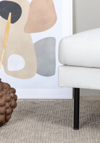 VENTURE DESIGN Zoompuff, rektangulr - beige polyester og svart stl (85x64)