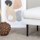 VENTURE DESIGN Zoompuff, rektangulr - beige polyester og svart stl (85x64)
