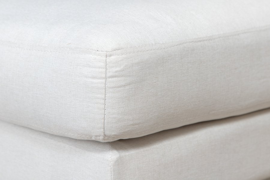 VENTURE DESIGN Zoompuff, rektangulr - beige polyester og svart stl (85x64)