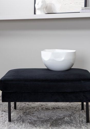 VENTURE DESIGN Zoompuff, rektangulr - svart flyel og svart stl (85x64)