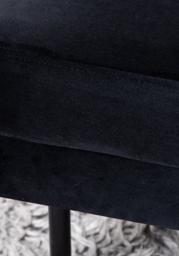 VENTURE DESIGN Zoompuff, rektangulr - svart flyel og svart stl (85x64)