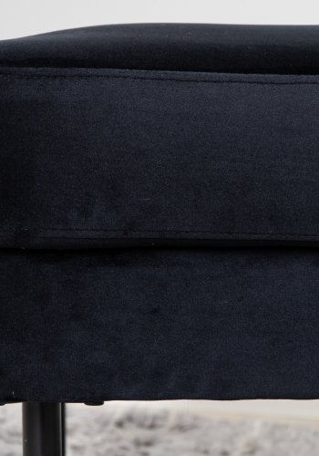 VENTURE DESIGN Zoompuff, rektangulr - svart flyel og svart stl (85x64)