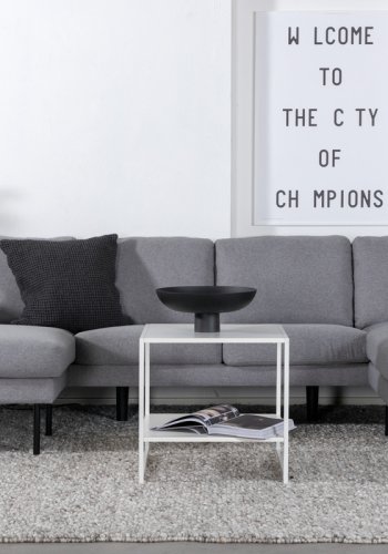 VENTURE DESIGN Zoom U-sofa - gr polyester og og svart stl