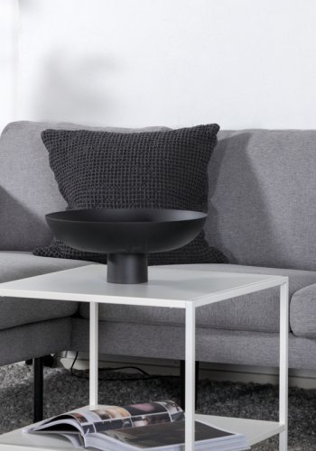 VENTURE DESIGN Zoom U-sofa - gr polyester og og svart stl