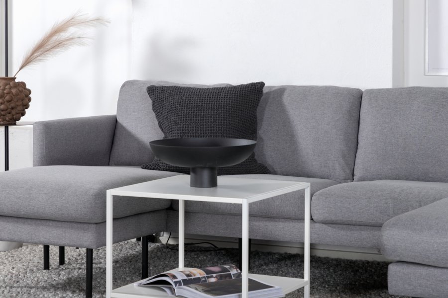 VENTURE DESIGN Zoom U-sofa - gr polyester og og svart stl