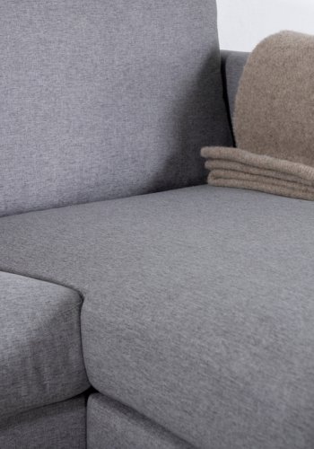 VENTURE DESIGN Zoom U-sofa - gr polyester og og svart stl