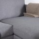 VENTURE DESIGN Zoom U-sofa - gr polyester og og svart stl