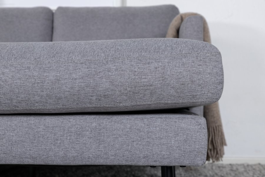 VENTURE DESIGN Zoom U-sofa - gr polyester og og svart stl
