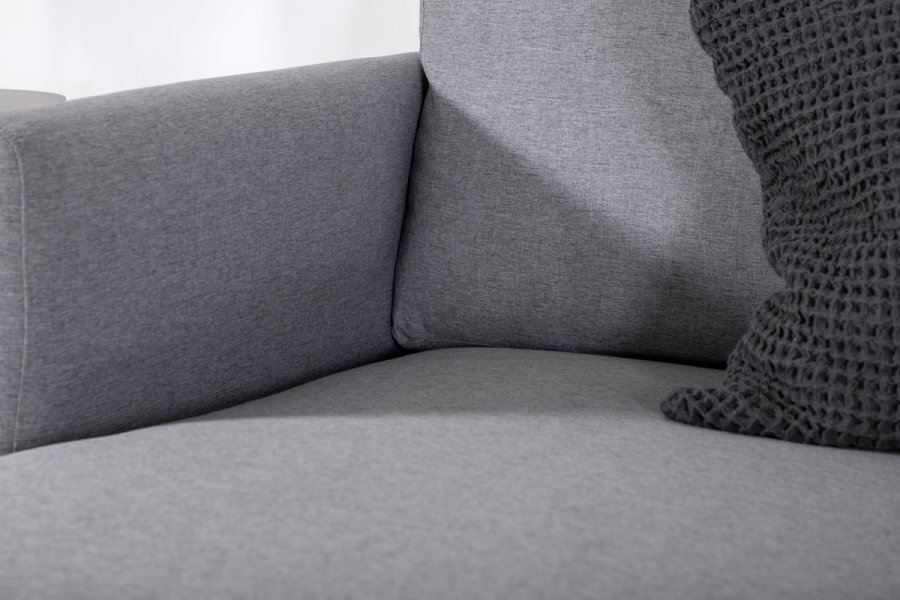 VENTURE DESIGN Zoom U-sofa - gr polyester og og svart stl