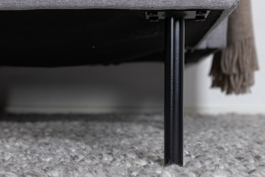 VENTURE DESIGN Zoom U-sofa - gr polyester og og svart stl