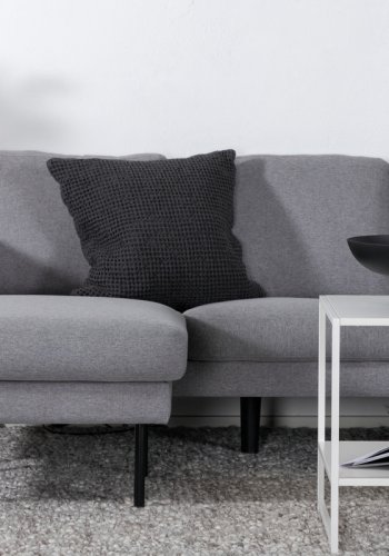 VENTURE DESIGN Zoom U-sofa - gr polyester og og svart stl