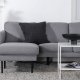 VENTURE DESIGN Zoom U-sofa - gr polyester og og svart stl
