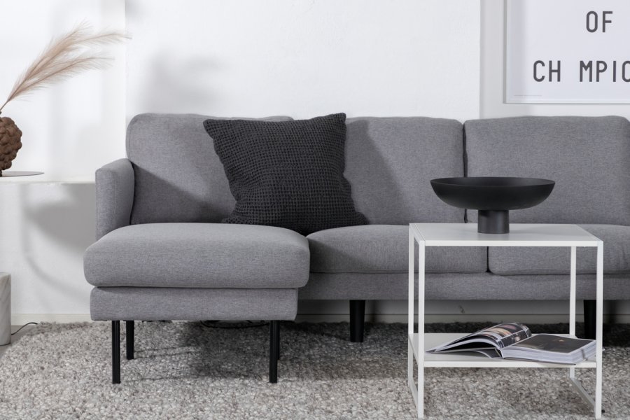 VENTURE DESIGN Zoom U-sofa - gr polyester og og svart stl