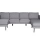 VENTURE DESIGN Zoom U-sofa - gr polyester og og svart stl
