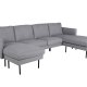 VENTURE DESIGN Zoom U-sofa - gr polyester og og svart stl