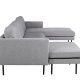 VENTURE DESIGN Zoom U-sofa - gr polyester og og svart stl