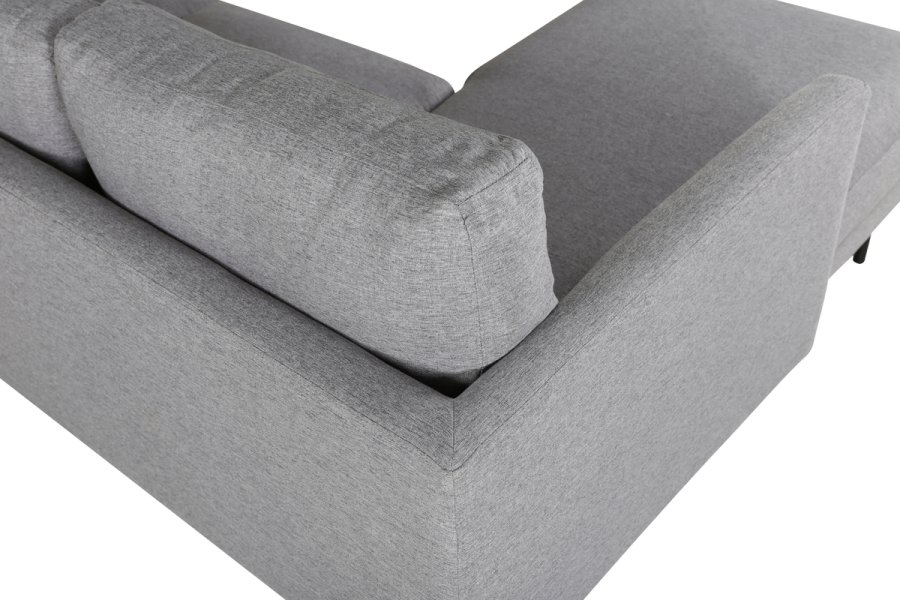 VENTURE DESIGN Zoom U-sofa - gr polyester og og svart stl