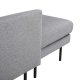 VENTURE DESIGN Zoom U-sofa - gr polyester og og svart stl